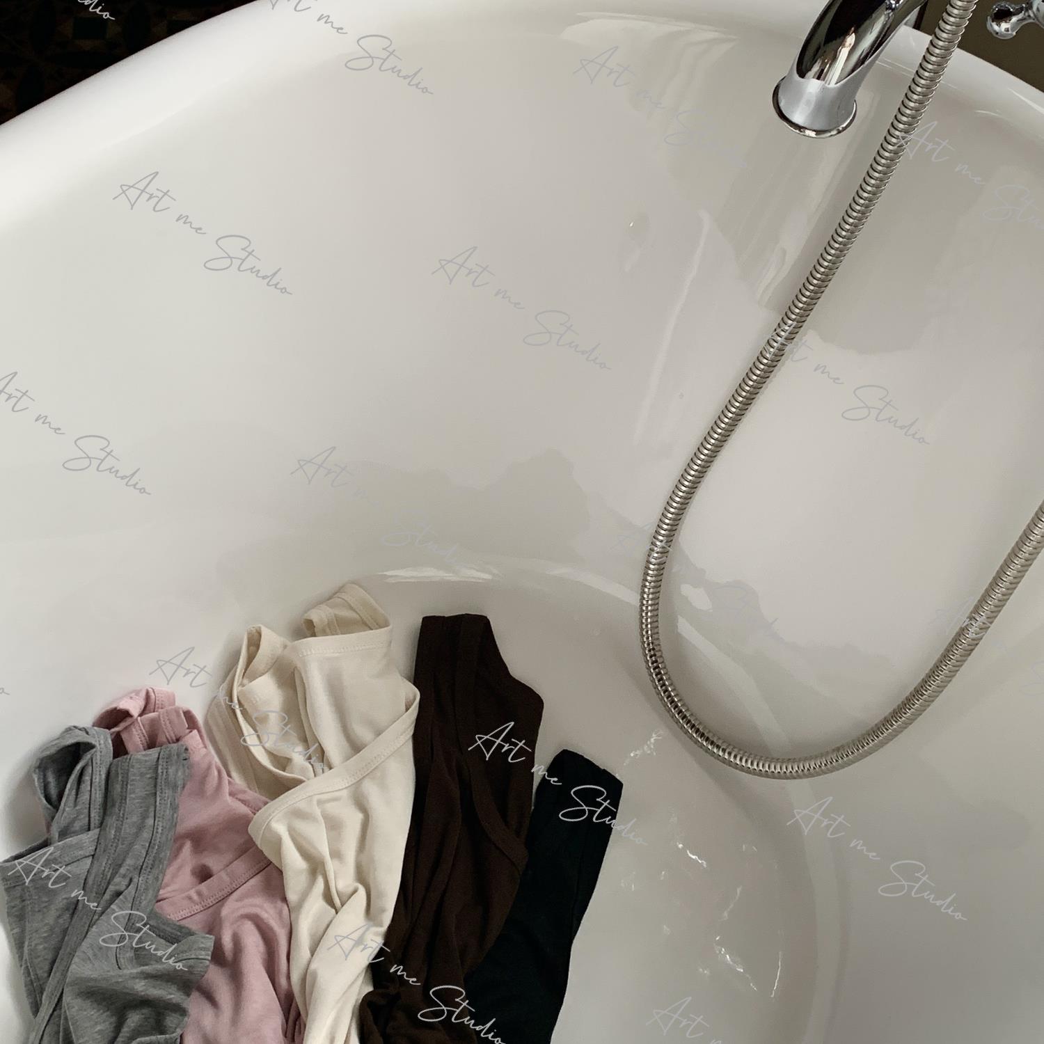 万能搭皮肤莱赛尔绵羊毛混纺挖肩五色圆领背心w24388