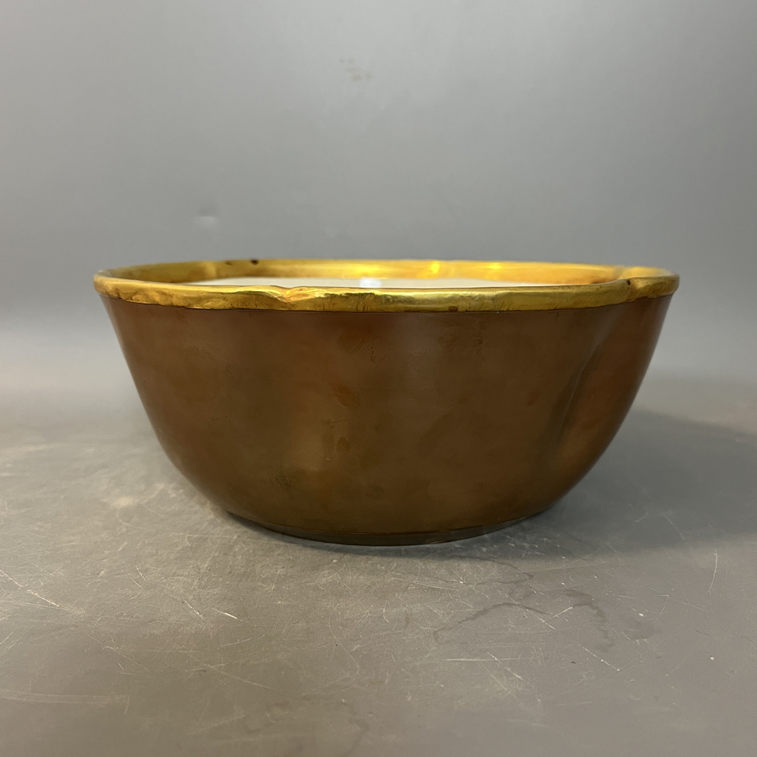 定窑花口笔洗瓷器摆件