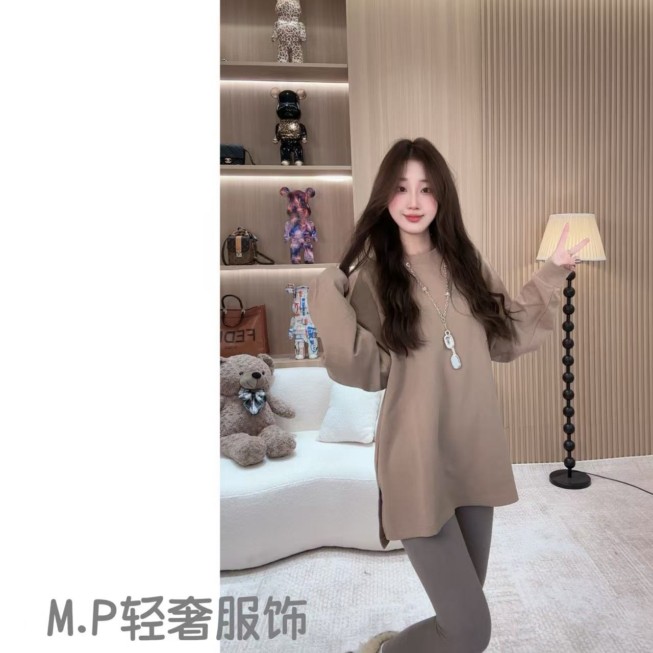 萍宝宝 JINAQUA |韩系简约款宽松小衫打底