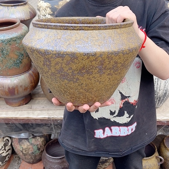 紫砂花盆高度23口径26