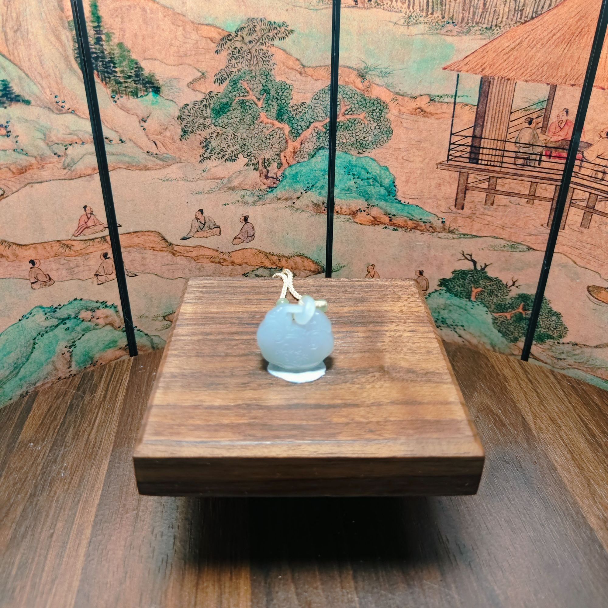 W和田玉平安锁吊坠0510