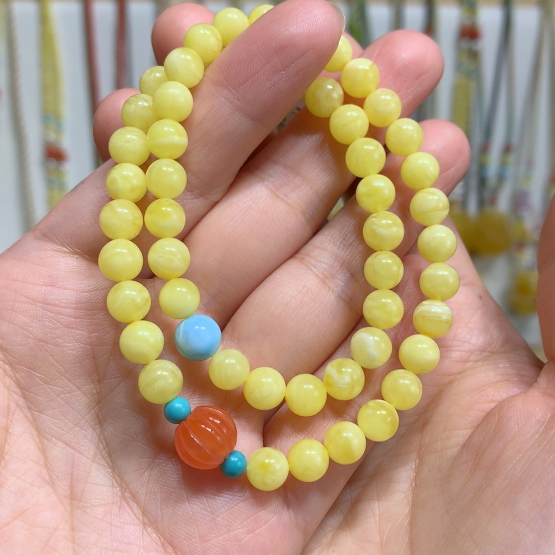 蜜蜡手链未镶嵌6.8m m