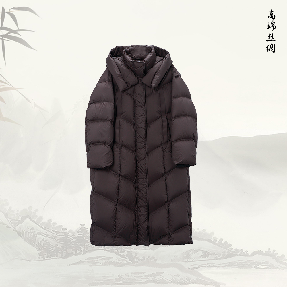 【超级大被子】加厚防风气质长款连帽过膝休闲百搭保暖鹅绒服547003