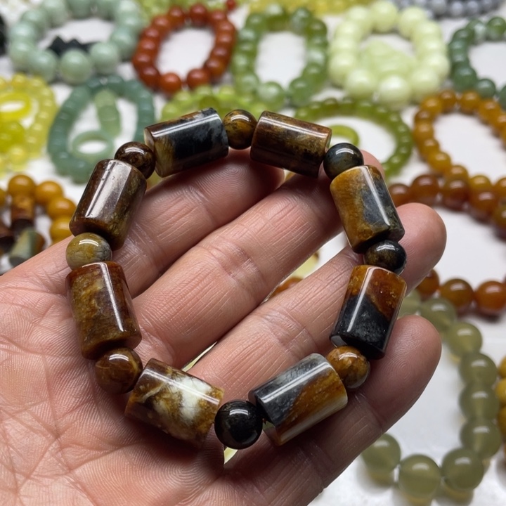 蛇纹石玉手串12未镶嵌