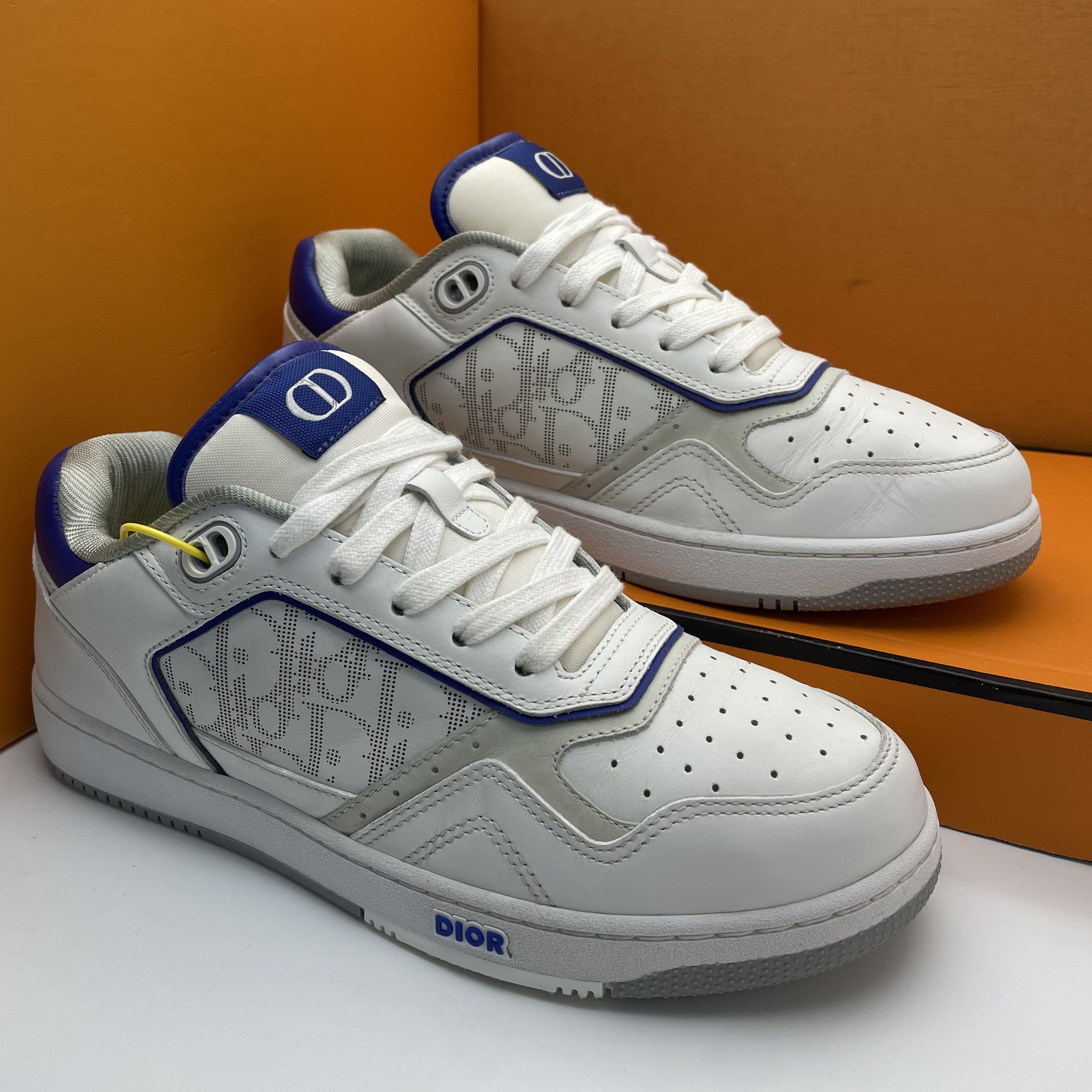 95新 DIOR/迪奥 40欧码/白蓝色B27休闲时尚板鞋