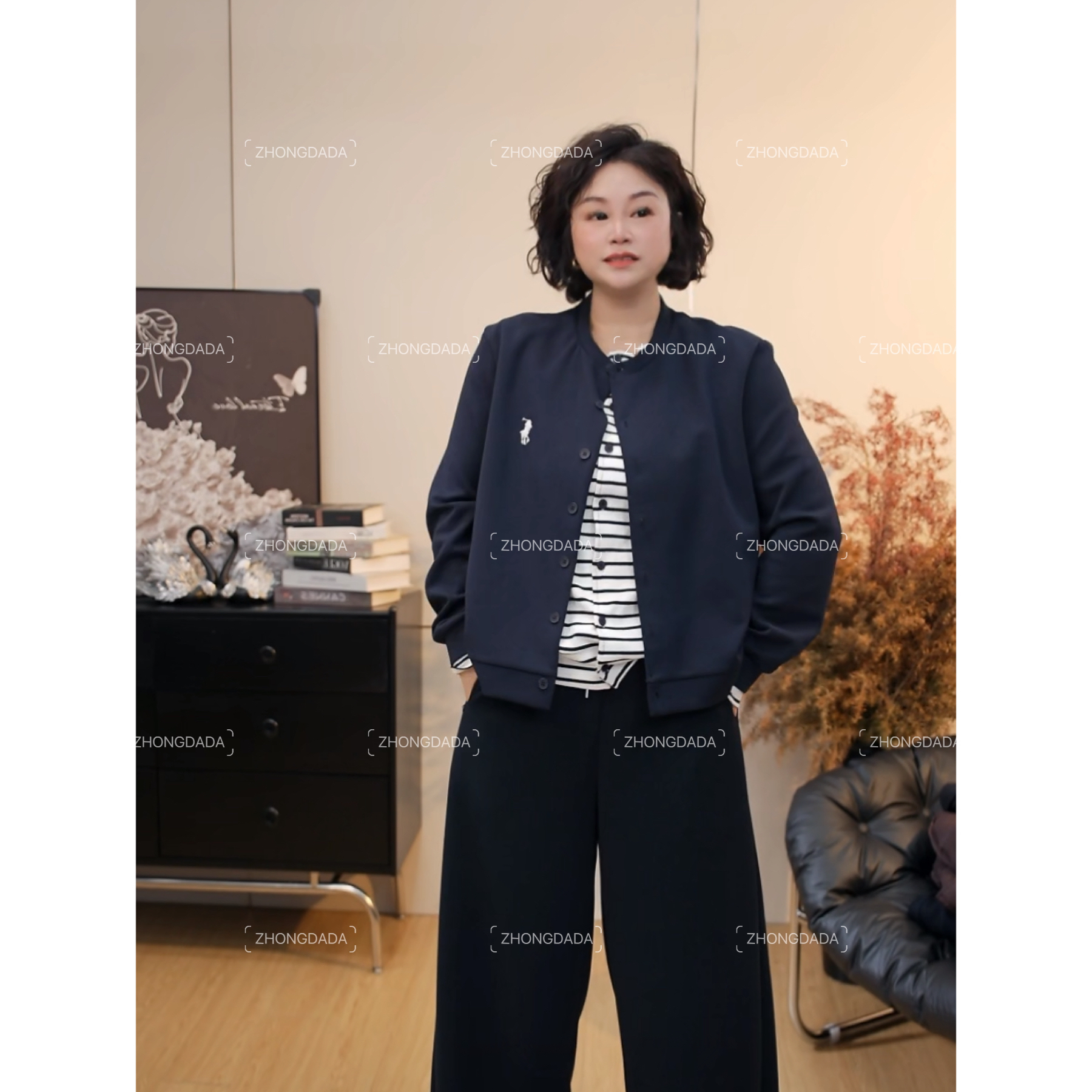 ZHONG大大【】假两件外套女2025冬季新款时尚百搭开衫上衣1013