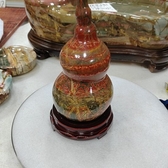 石材乳源彩色石头摆件