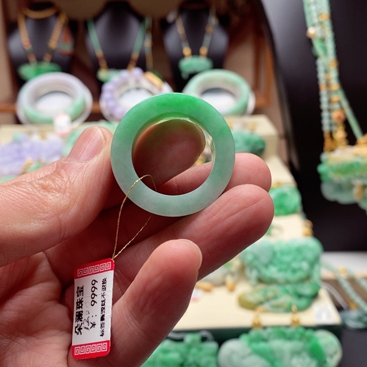 翡翠戒指未镶嵌可*翡翠扳指