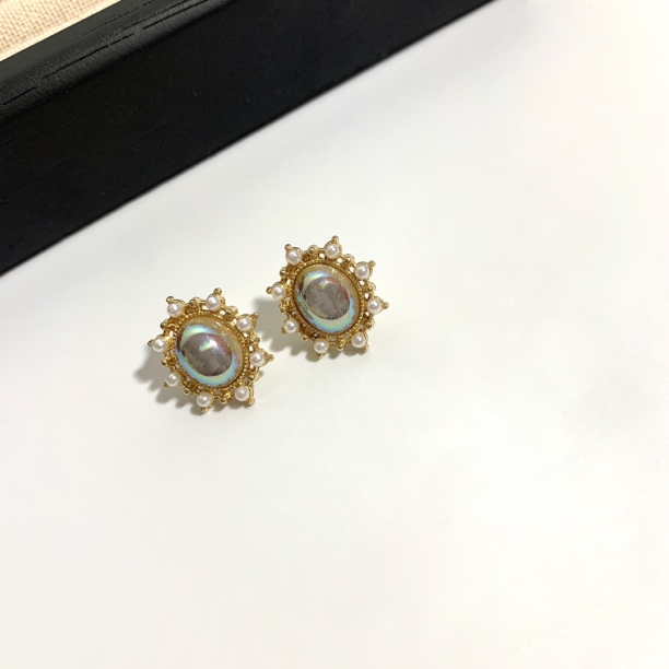 合金仿珍珠耳饰 法式宫廷重工仿珍珠轻奢气质高级耳环