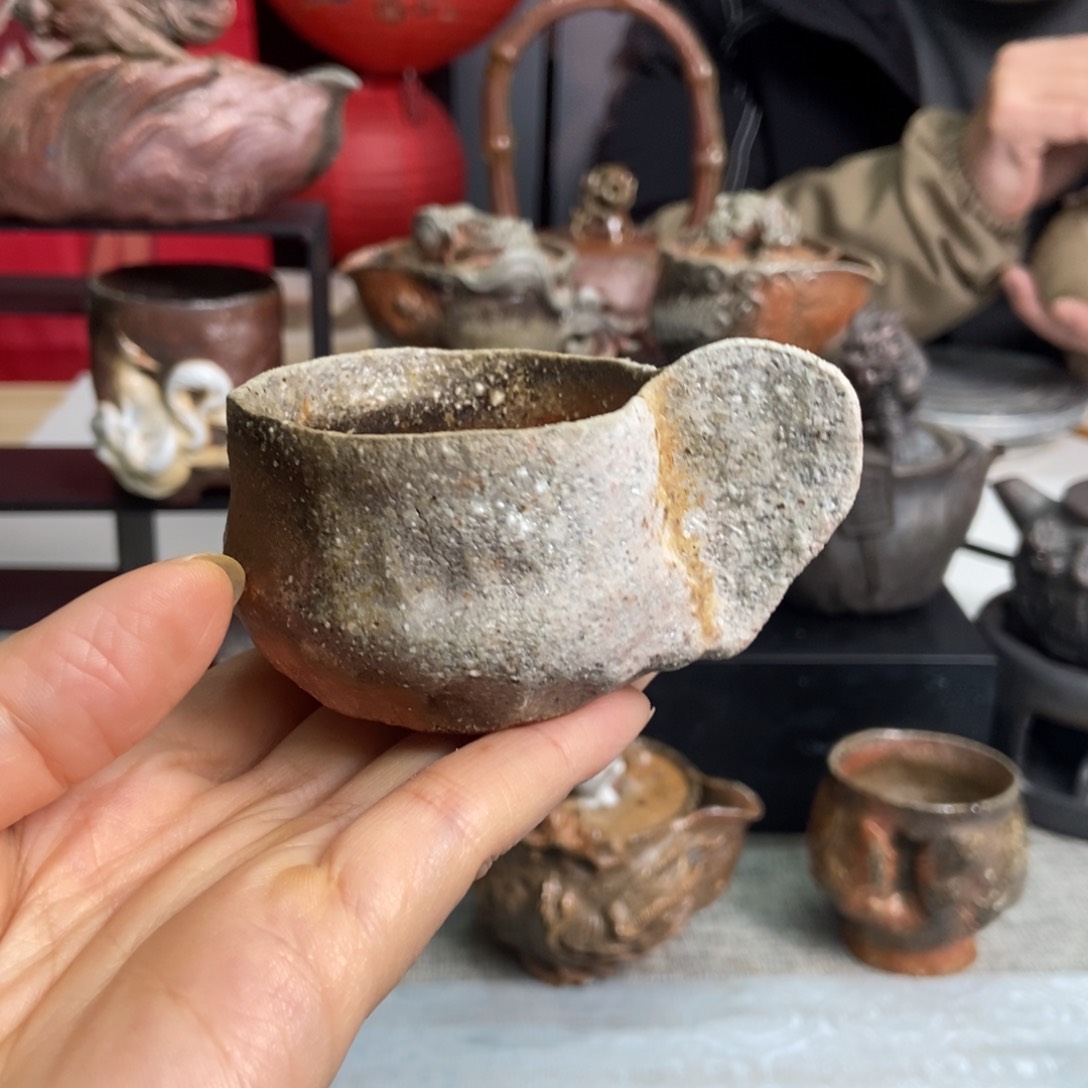 士焚纯手工柴烧杯