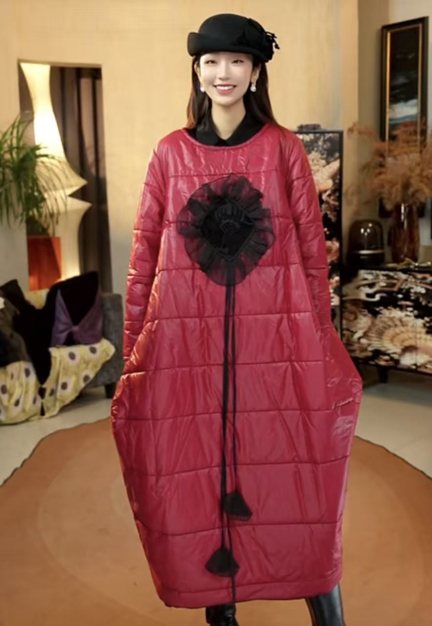 016篱君冬季套头穿棉服时尚宽松百搭加厚保暖复古棉袄民族风棉袄