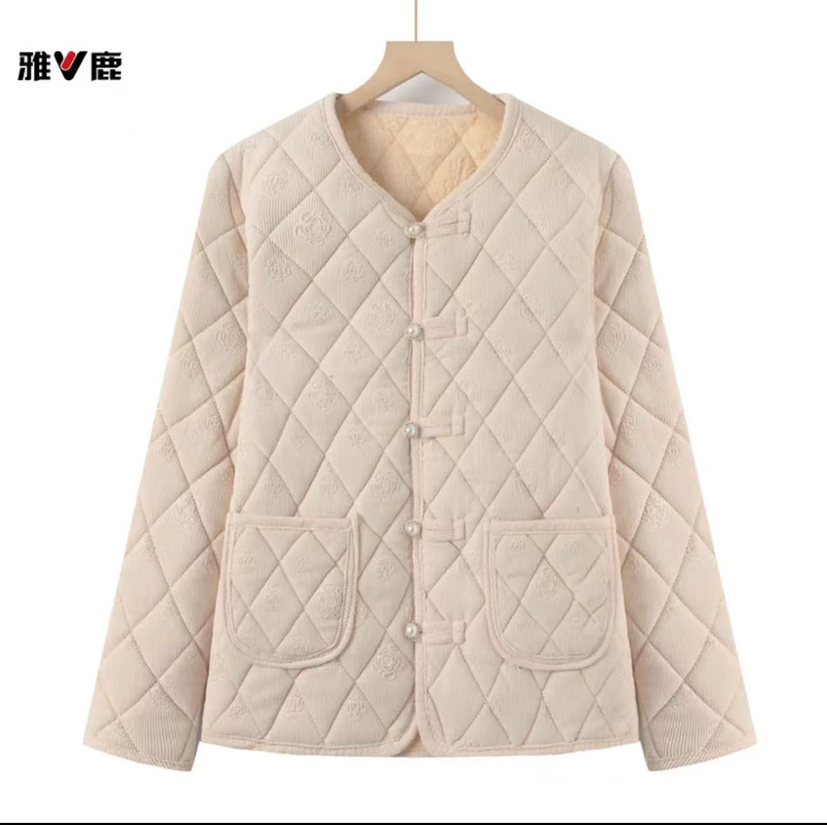 纯色休闲风立领法式中老年女装秋冬季打底棉服内穿