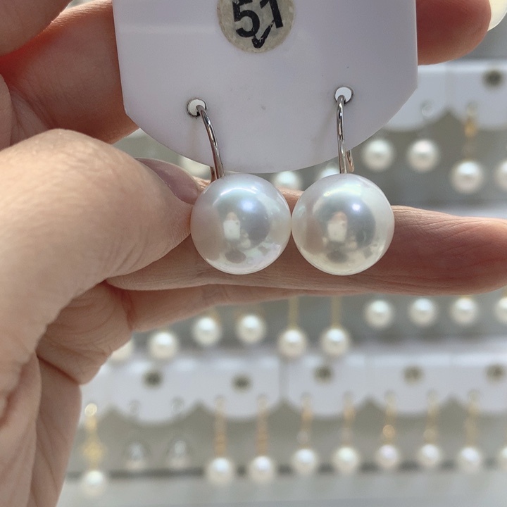 淡水珍珠耳饰银S925镶嵌
