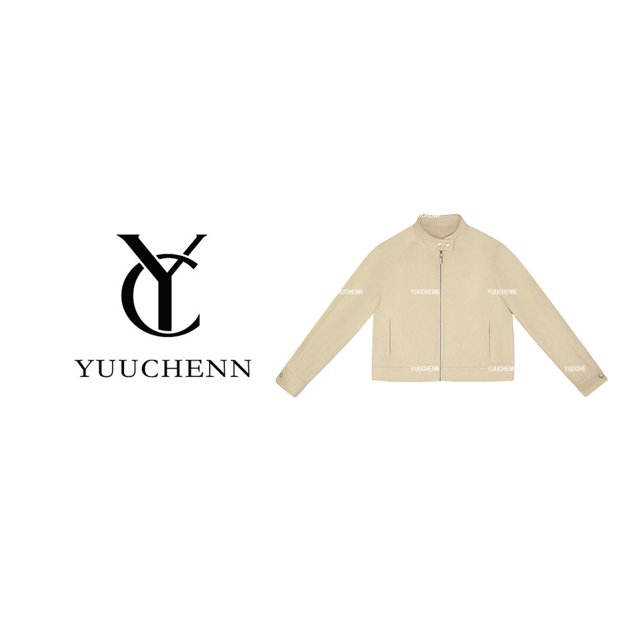 YUUCHENN”亚麻“女收口袖立领夹克秋冬季上衣长袖24C10059
