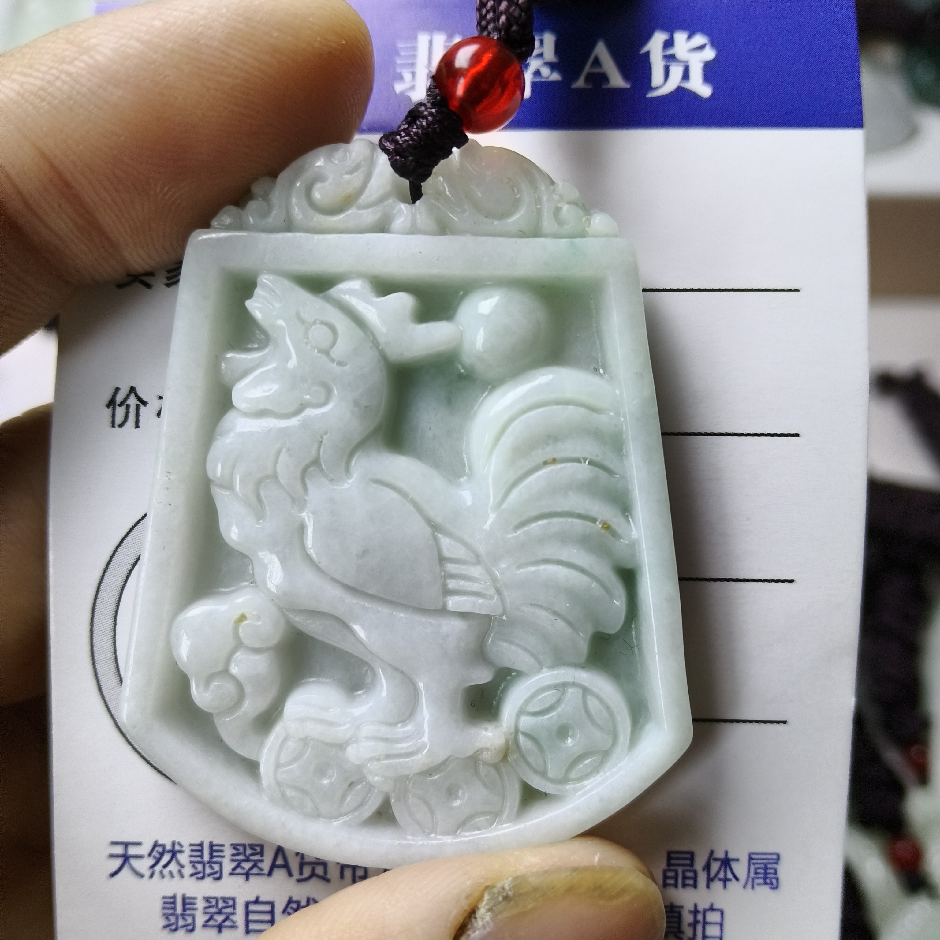 天然翡翠金鸡独立挂件