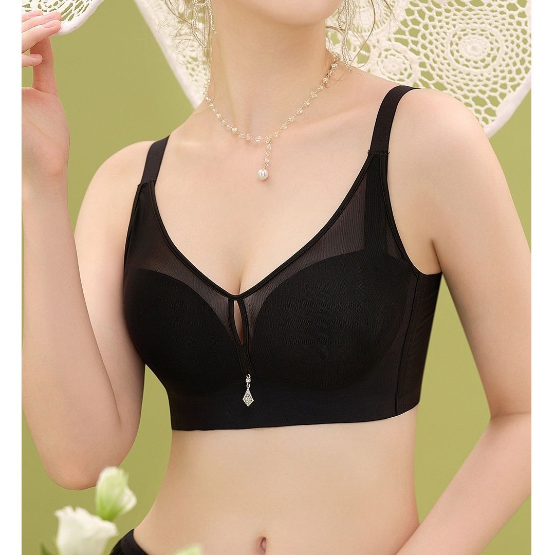 夏季新款空调洞洞杯调整型聚拢收副乳防下垂性感蕾丝文胸