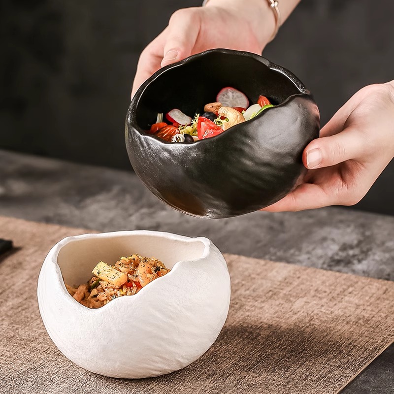 日式饭碗创意陶瓷碗个人专用碗家用高颜值沙拉碗意面碗酸奶碗