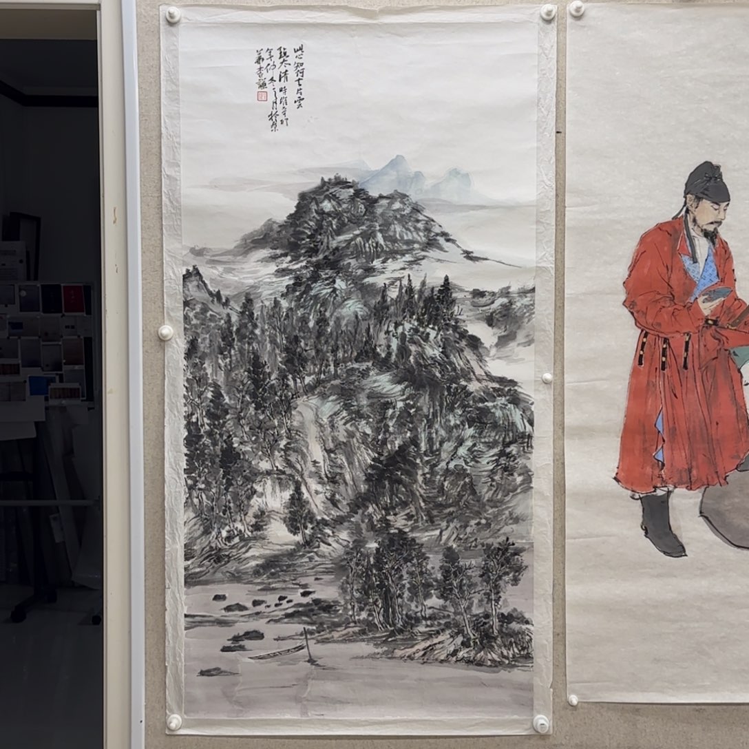 国画老*哥柳谦 山水 镜心 一幅