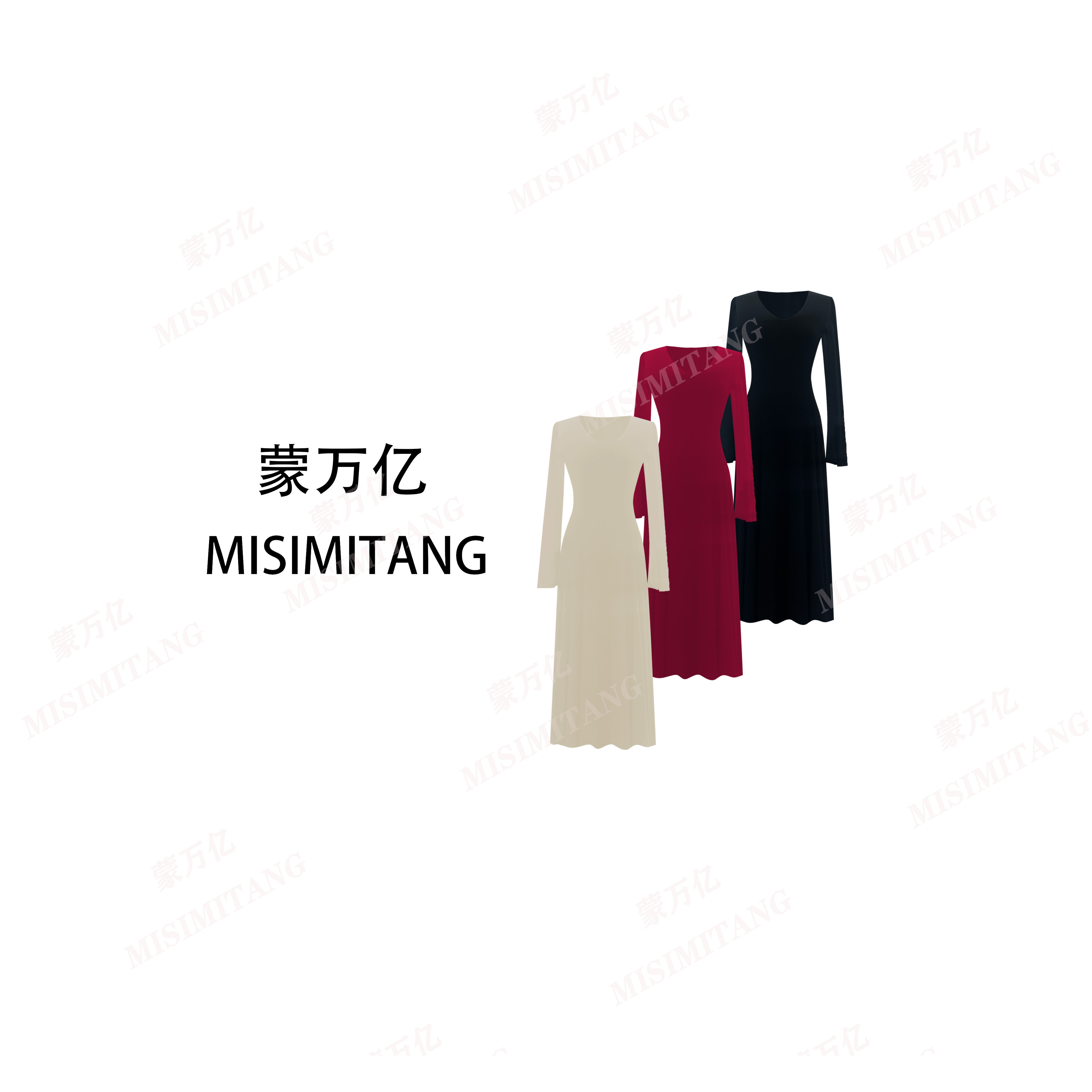 【月光华尔兹长款】新款秋冬时尚长袖修身打底针织女装连衣裙显瘦