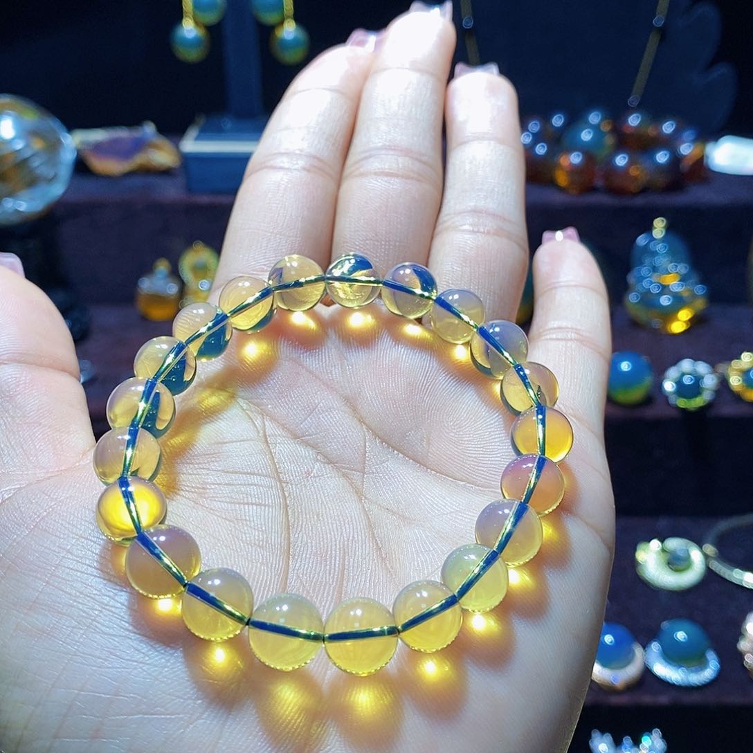 蓝珀手串未镶嵌尺寸9