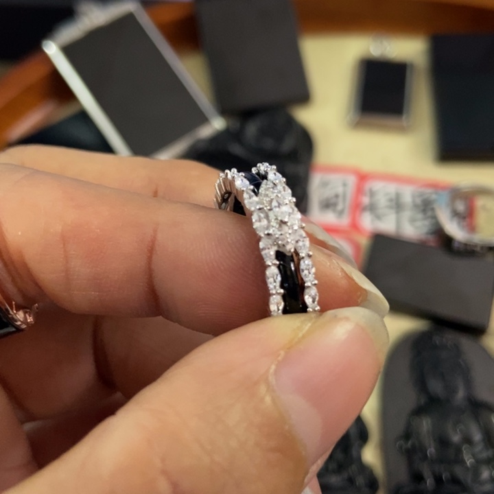 翡翠戒指未镶嵌墨翠17