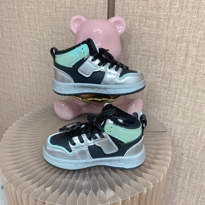 EX659    宝宝灰色拼接加绒冬款小鞋子  二棉