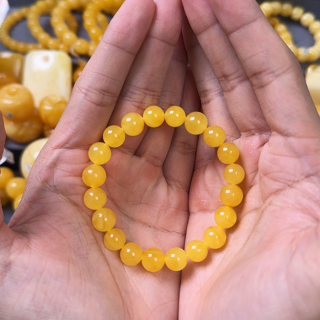 琥珀珠宝奇石未镶嵌10mm