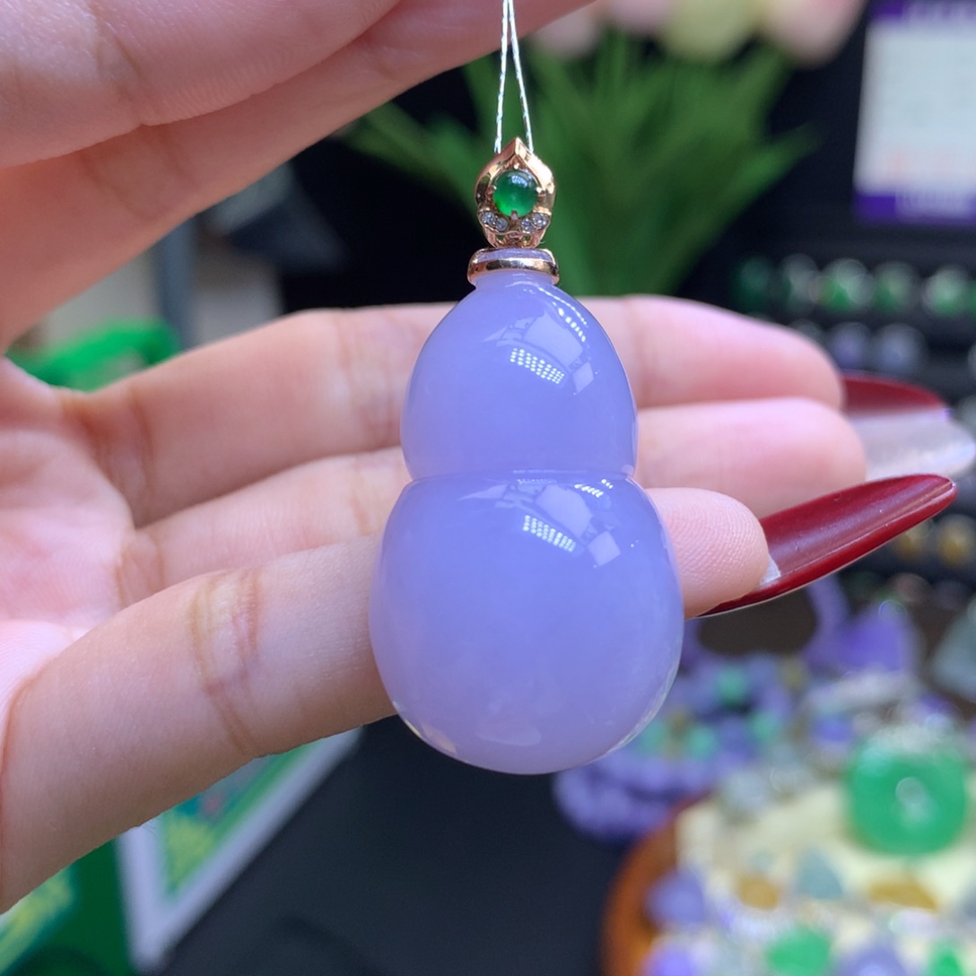 翡翠颈饰18K金镶嵌天然