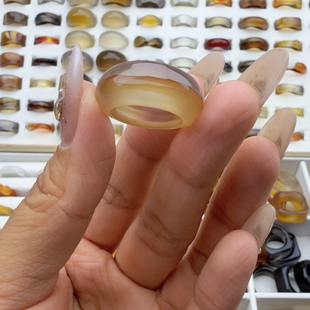 ʚ***༄玛瑙/玉髓未镶嵌戒圈14圈福利