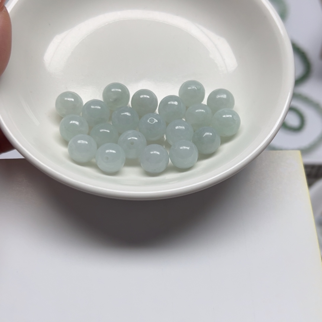 翡翠散珠@*芳纯天然缅甸翡翠A货卡9.5，18颗分3单