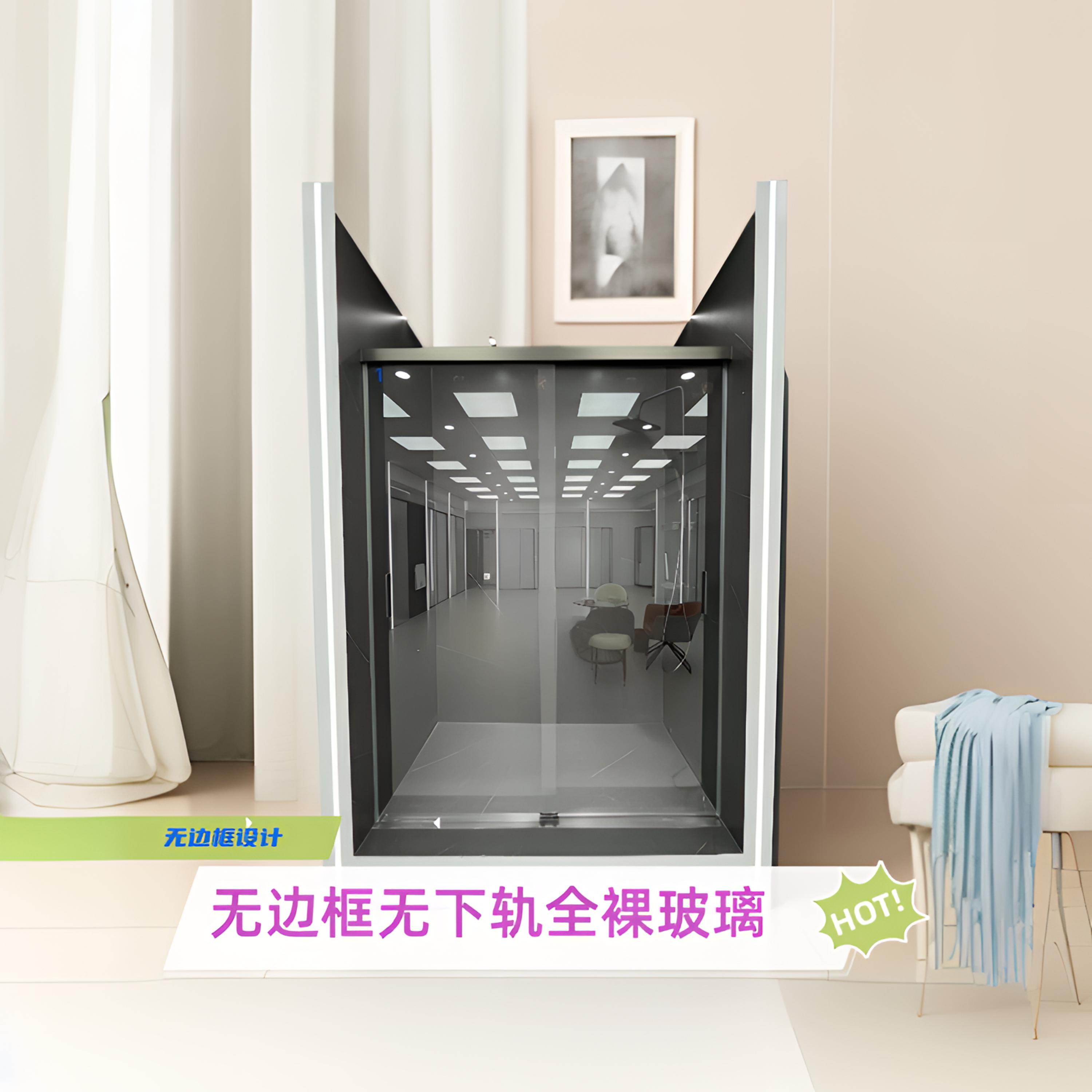 1#新款无边框、无下轨、裸玻璃、隐形吊夹、双移（一固一移）304不锈钢