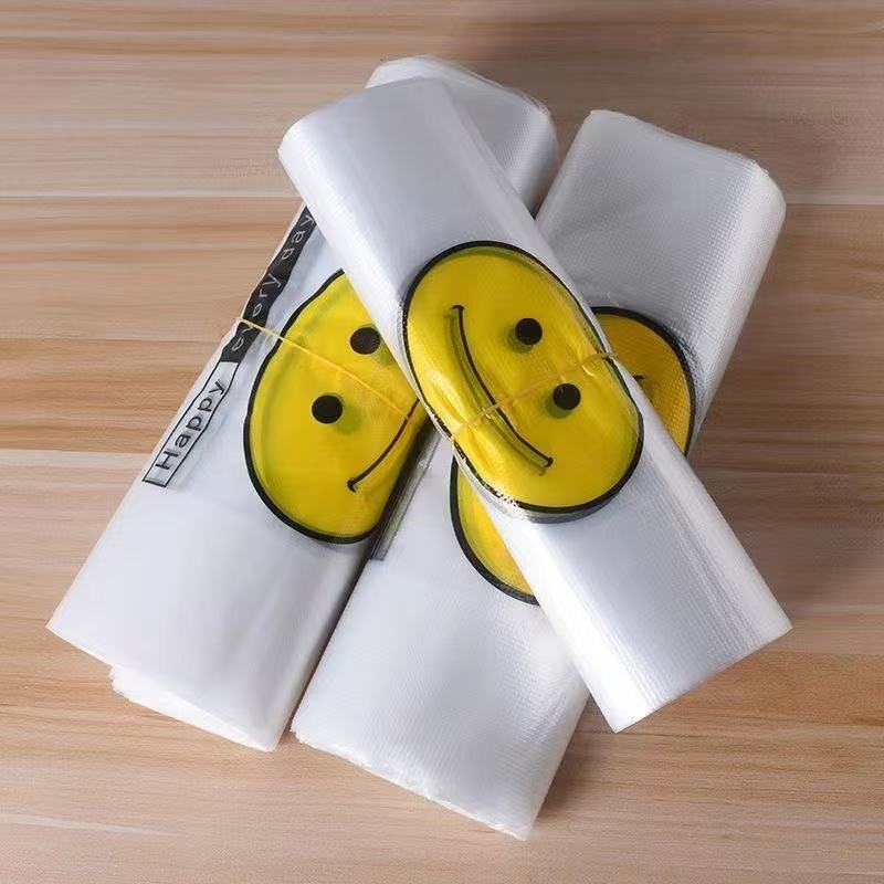 笑脸塑料袋打包加厚外卖包装背心手提袋方便袋透明商用马夹袋商品图