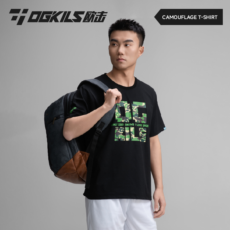 OGKILS欧击2025夏季新款迷彩LOGO羽毛球服速干T恤短袖吸汗透气
