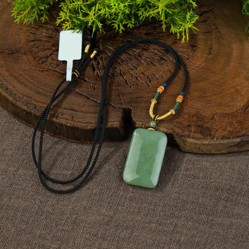 【香掌柜】和田玉碧玉无事牌吊坠（发一件）