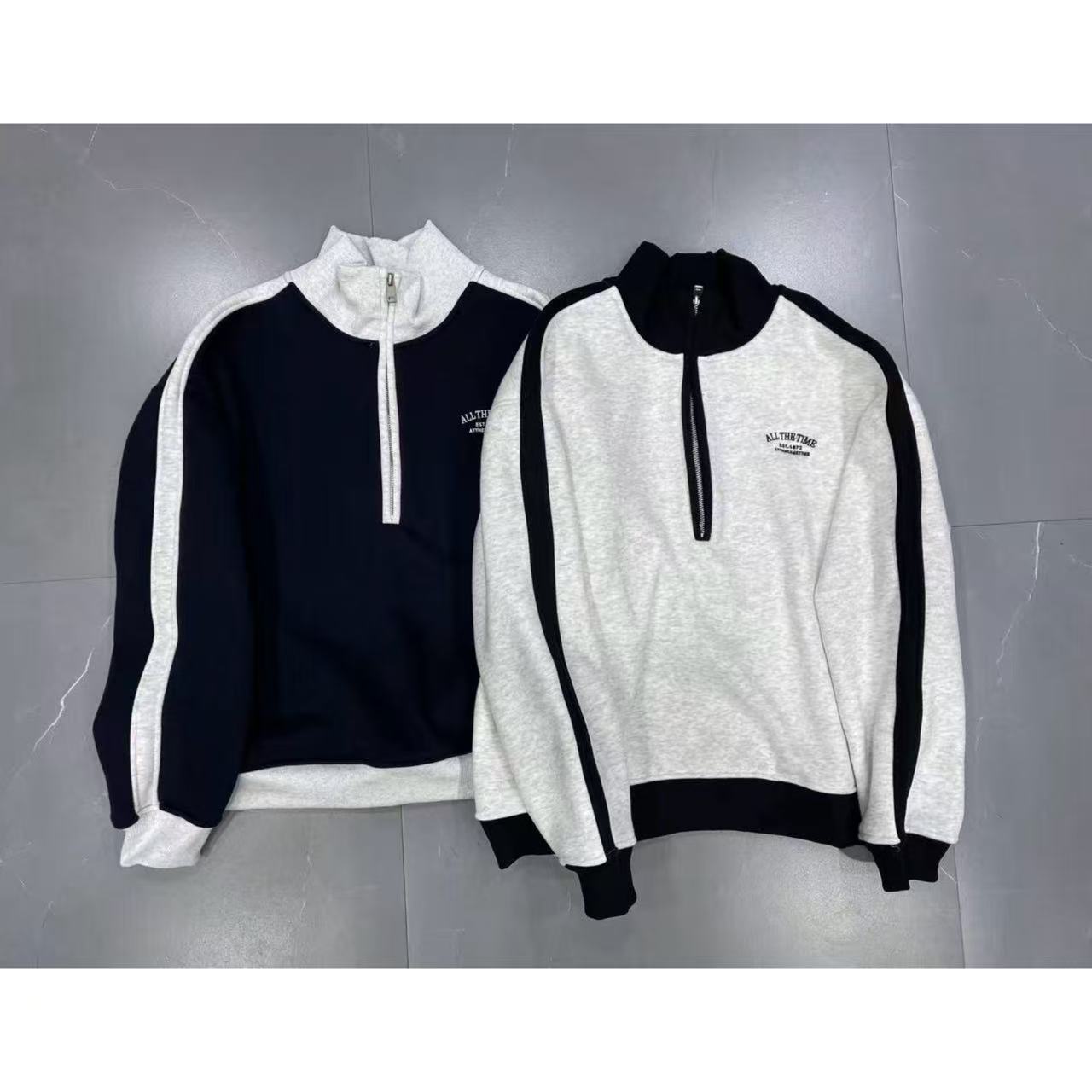 【新品】半拉链撞色卫衣