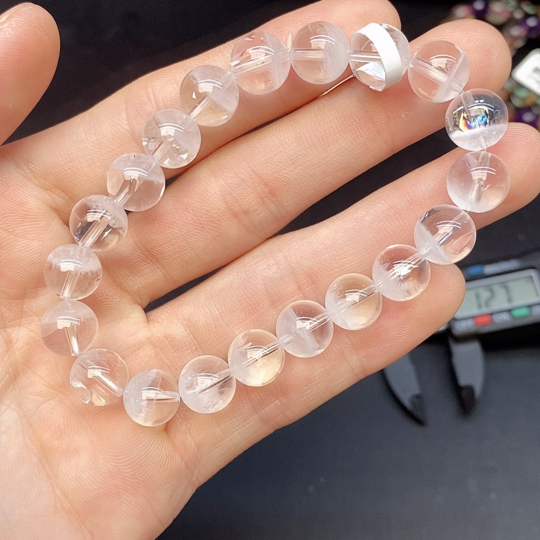 水晶手链未镶嵌28白幽灵9mm