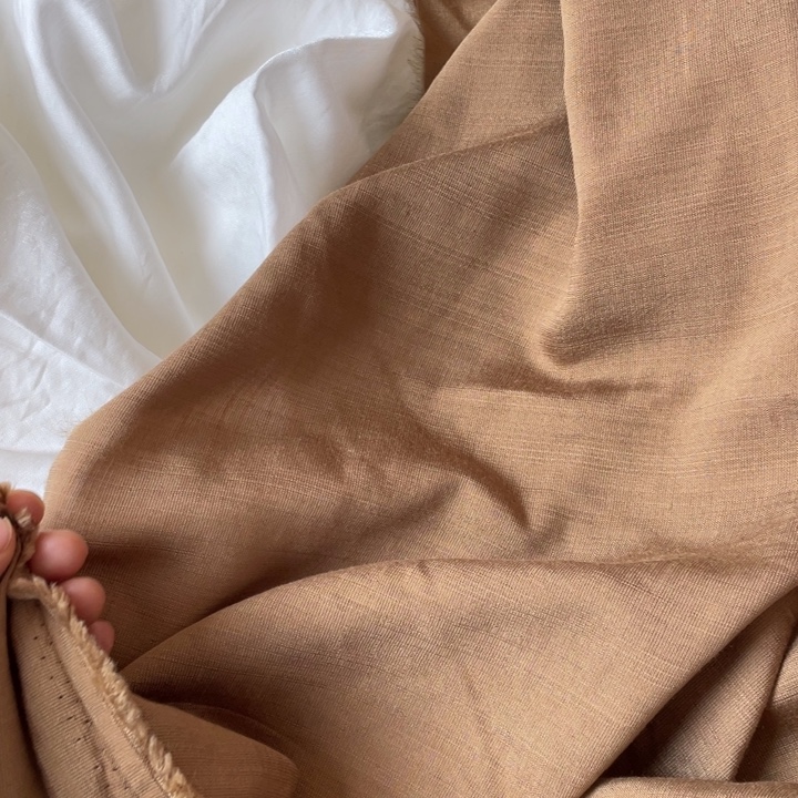 天丝（莱赛尔纤维）卡其色棉麻2米