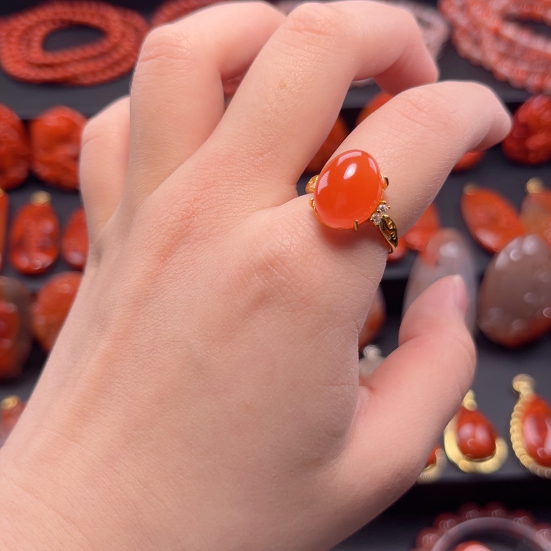 南红玛瑙南红银S925镶嵌