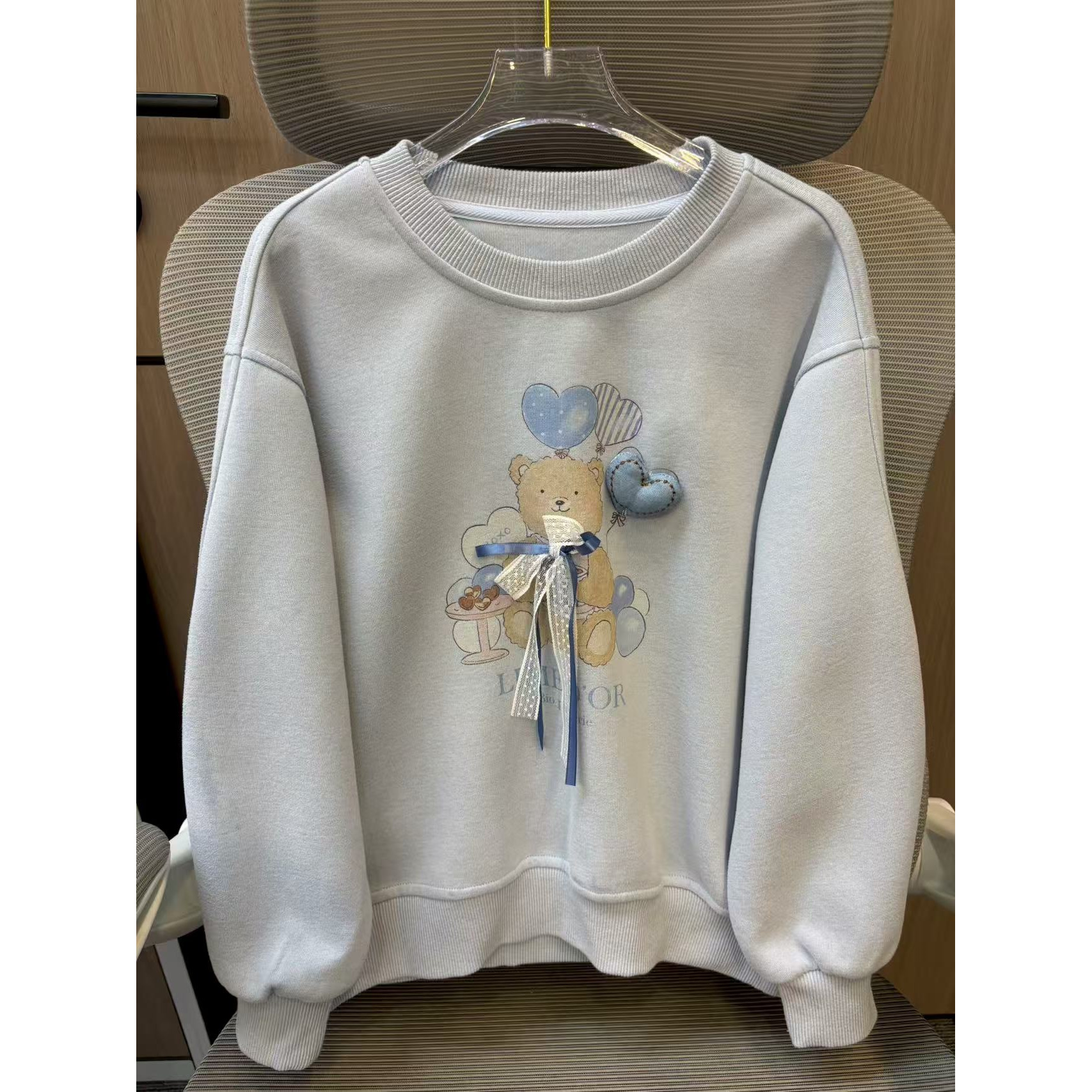 【清货】2025秋气球小熊立体爱心女童圆领卫衣 D622 622 P