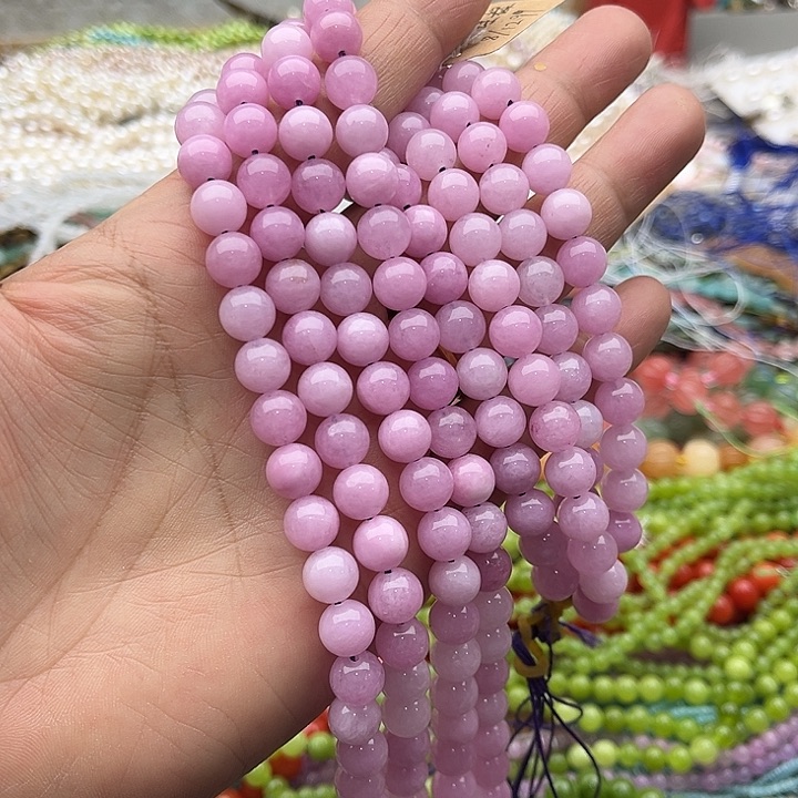 玛瑙/玉髓珠宝半成品未镶嵌一条8mm紫锂辉