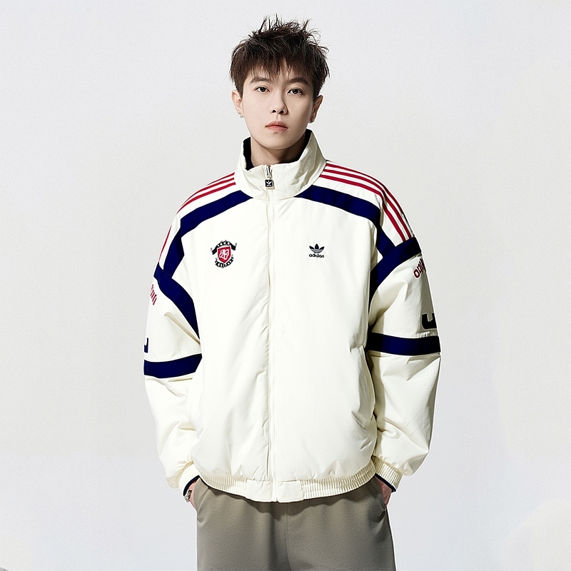阿迪达斯三叶草棉服男冬季保暖防风运动服双面穿棉衣外套KC0094