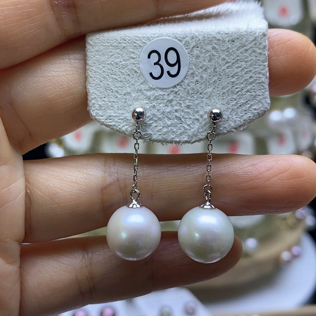 淡水珍珠耳饰银S925镶嵌