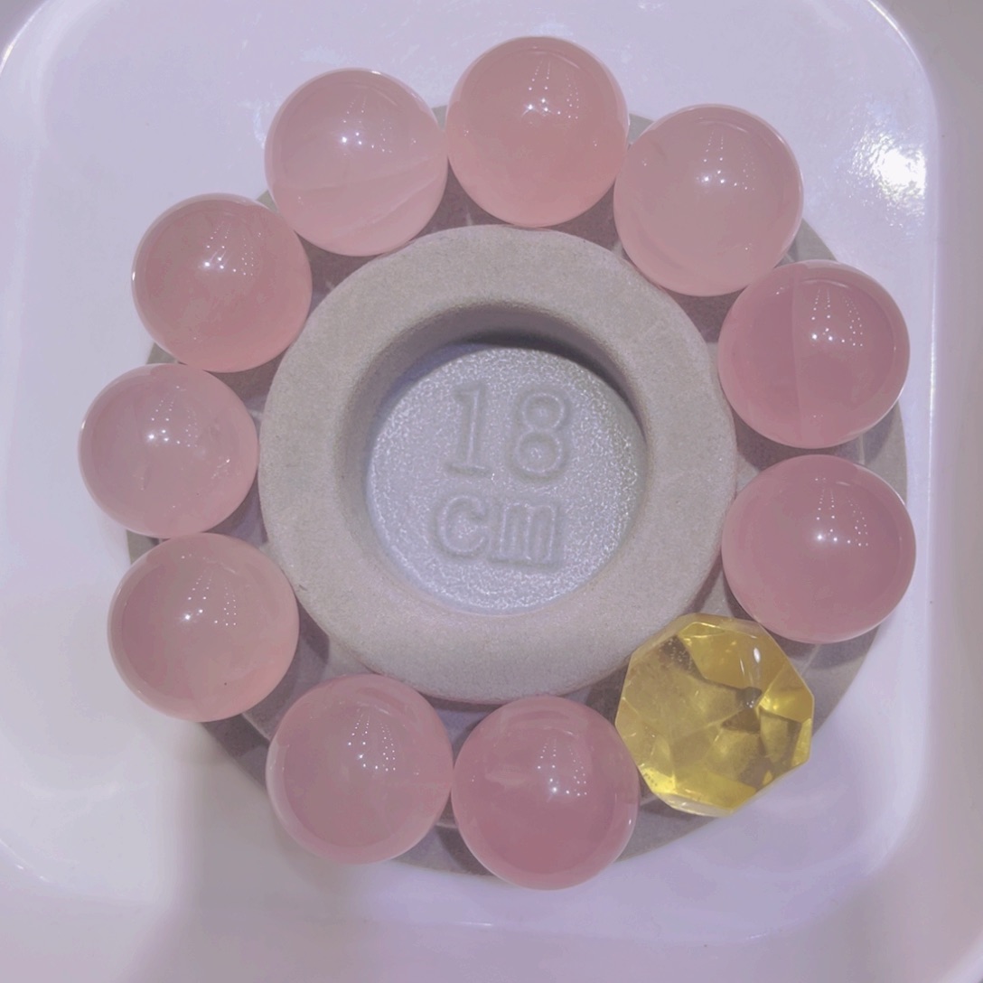 水晶粉水晶加黄水晶手串，定制款不退不换未镶嵌吉*洋