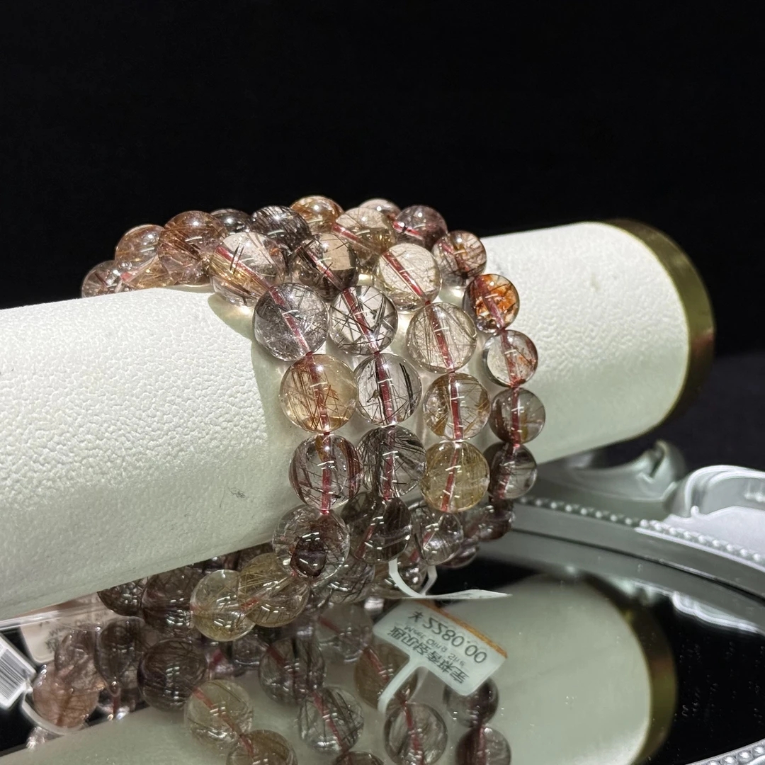 【遇见轻奢珠宝】-S023-天然水晶发晶单圈手链多样性发1卡12+