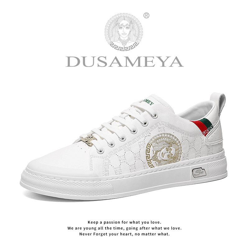 DUSAMEYA/杜莎米娅秋季新款港风时尚休闲百搭透气打孔轻奢小板鞋