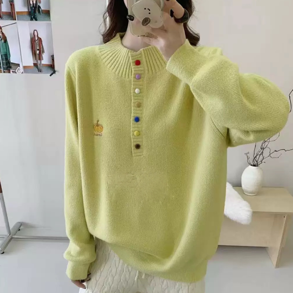 大码女装小南瓜刺绣上衣（衣长67左右/胸围64左右）