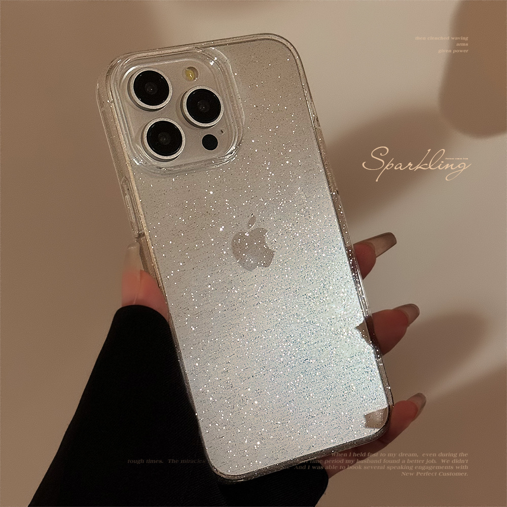 透明细闪17promax苹果手机壳16适用iphone15软壳11高级奢华12/14