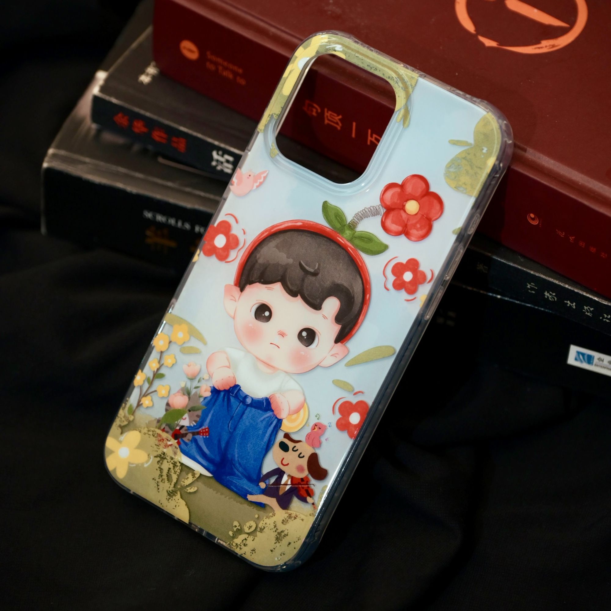 小红花噗噗系列模内注塑imd卡通创意个性防摔按键全包手机壳