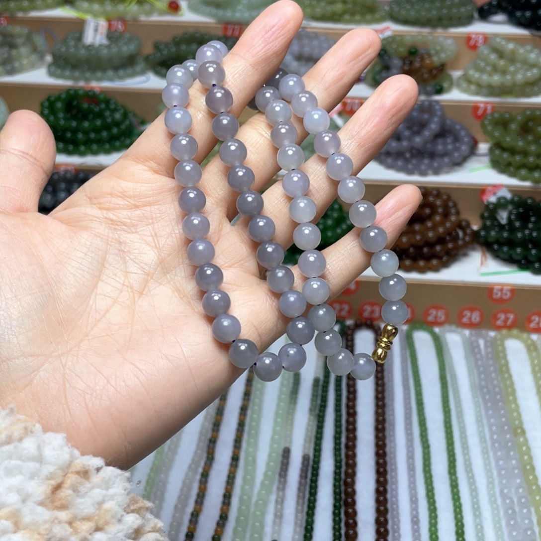 和田玉未镶嵌颈饰8mm