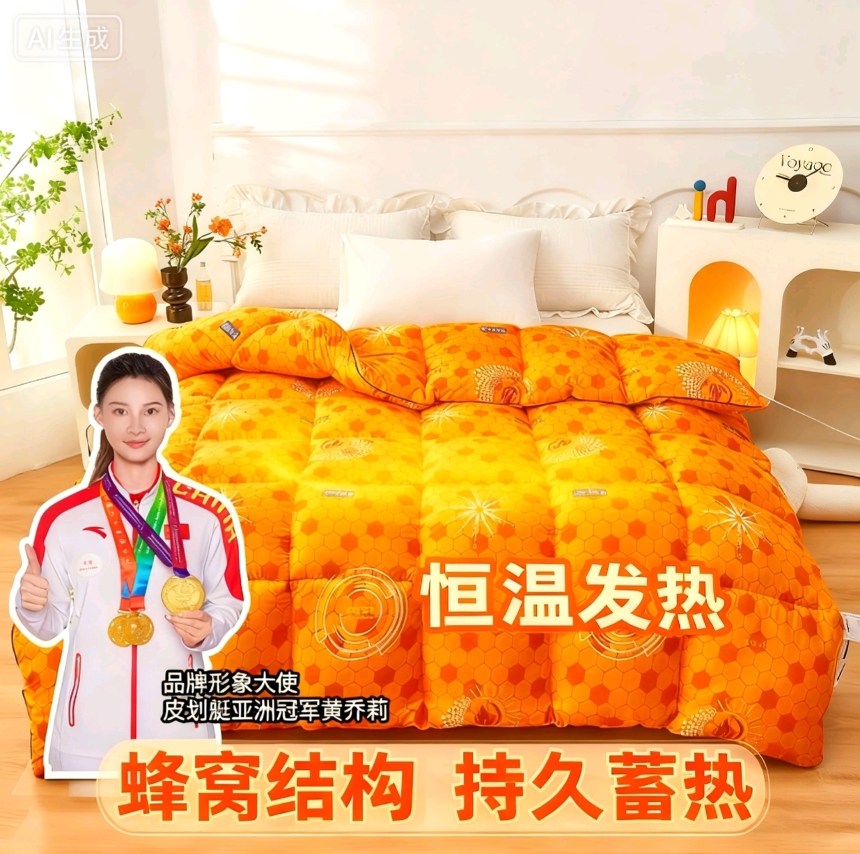 【高奢定制】秋冬臻品蜂窝石墨烯蓄能发热恒温被LX